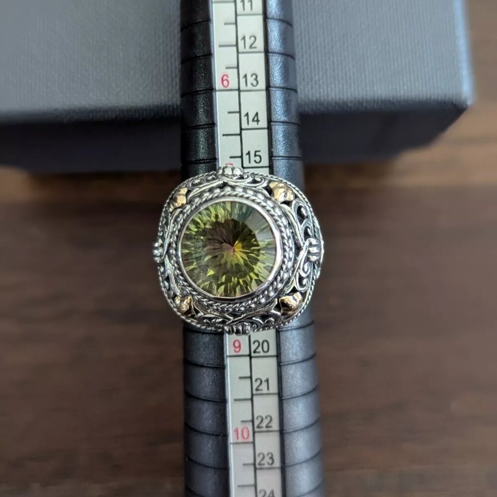 Bali RoManse Sterling Silver and 18K Gold Exotic Color Quartz Ring